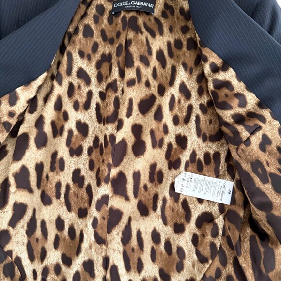 DOLCE & GABBANA BLACK PINSTRIPED BLAZER - IT 40 - Picture 11 of 11